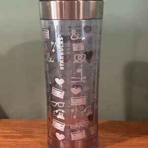 STARBUCKS RED AND CLEAR TUMBLER